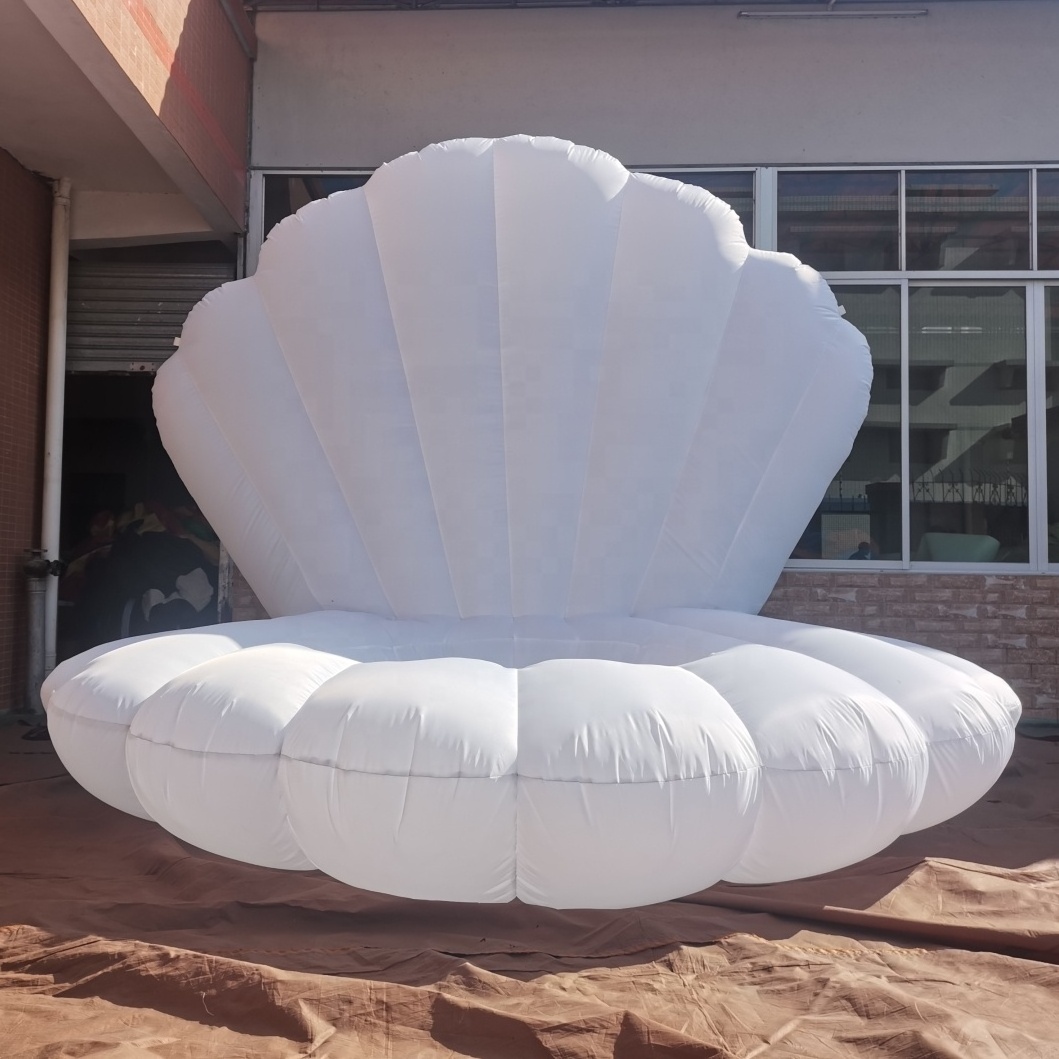 Inflatable Shell flowers Wedding Decoration Inflatable white Sea Shell Giant inflatable Clam Shell with led light For Sale