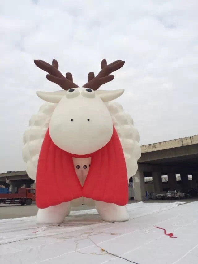 inflatable big white sheep model large inflatable cartoon animal balloon Inflatable sheep With sheep horns cartoon