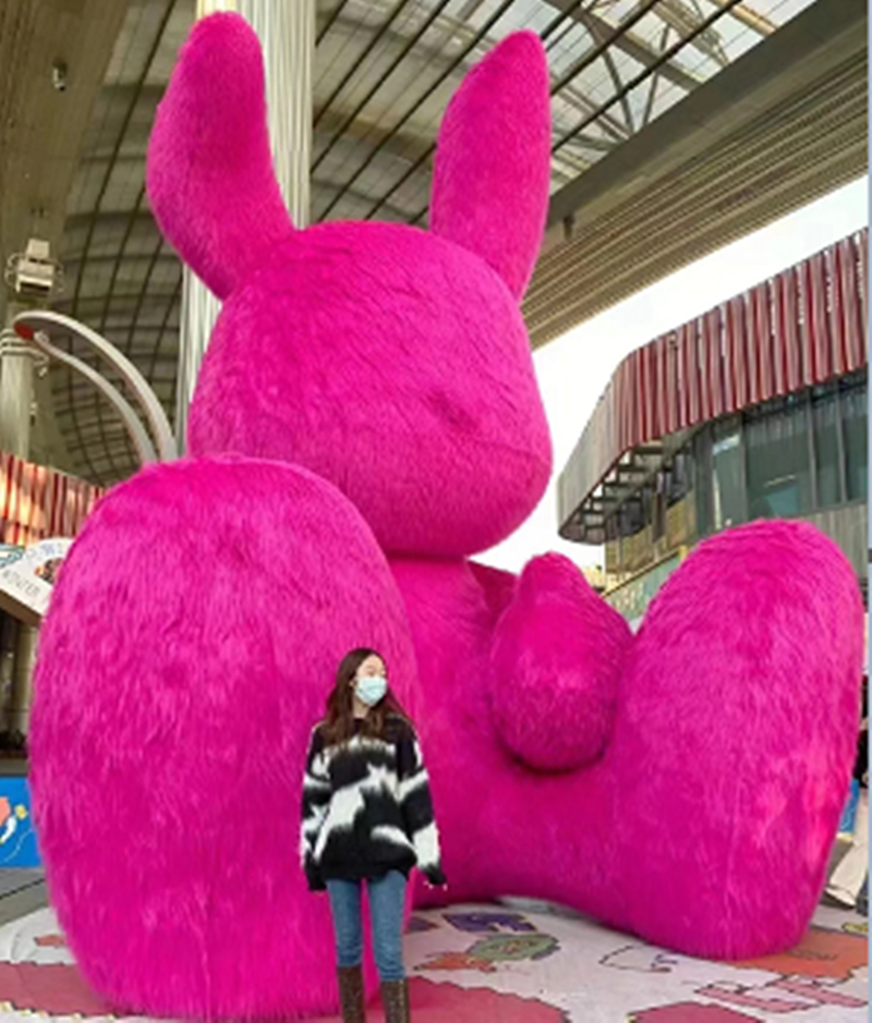 Advertising Inflatables Festival Shopping Mall Decoration Giant Inflatable Plush Rabbit Bunny for Valentines Day