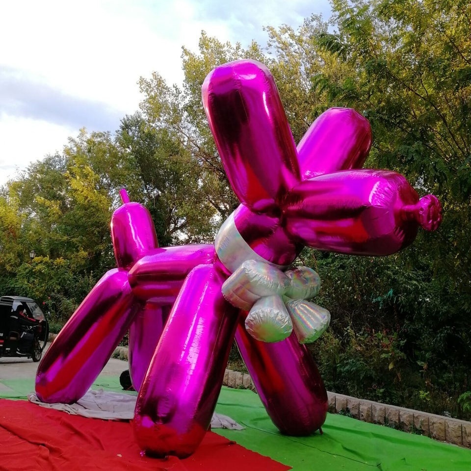 Giant inflatable pink balloon dog model for advertising decoration pvc inflatables mirror ball