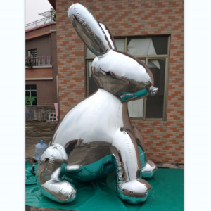 Silver Inflatable Bunny Model Customized Giant Event Inflatable Rabbit For Holiday Event inflatable ornament