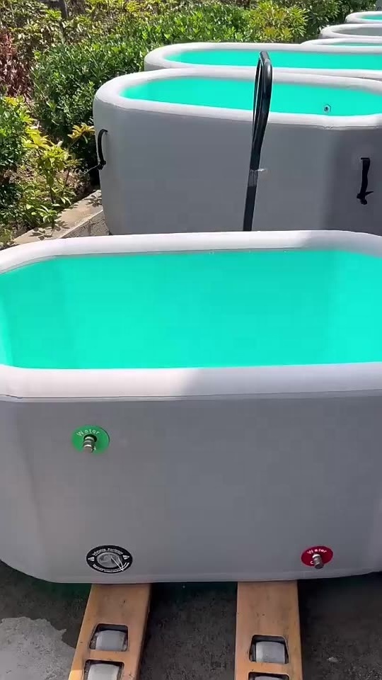 PVC Inflatable Portable Ice Bucket Folding Ice Bath Tub With Cooling System For Adults Selling ice bath cold plunge pod Spa Bath