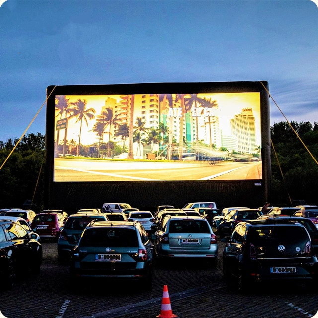 Outdoor advertising blow up nightclub cinema projection rear projector air inflatables TV movie screens inflatable screen