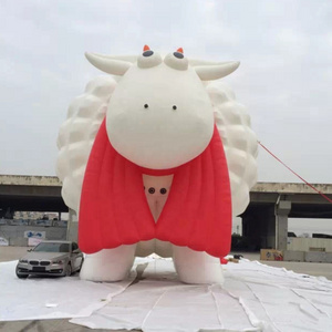 inflatable big white sheep model large inflatable cartoon animal balloon Inflatable sheep With sheep horns cartoon