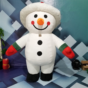 Custom XMAS adult cheap wearable walking plush inflatable  snowman cartoon mascot costume Christmas snowmans Costumes