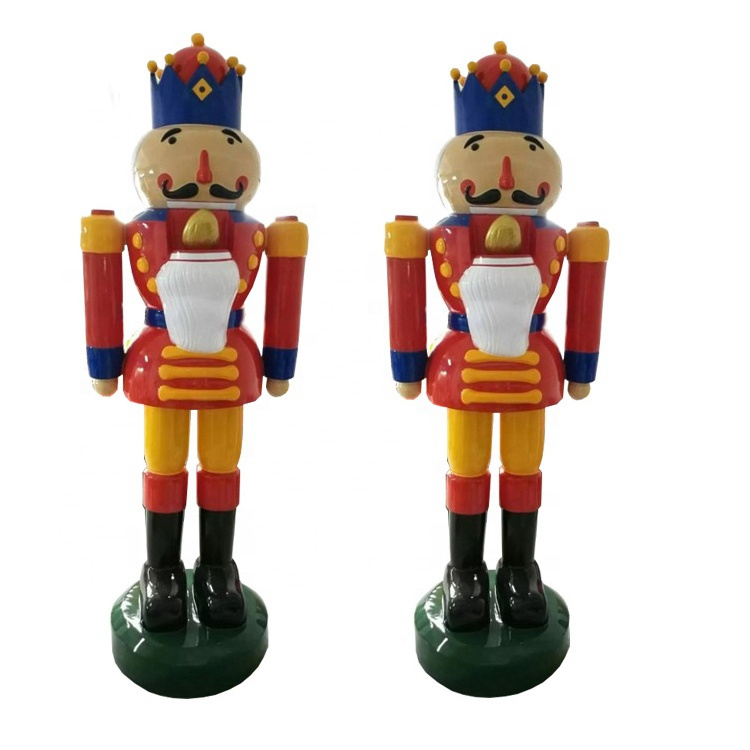 Nutcracker Christmas Decoration Fiberglass Outdoor Christmas Soldier Nutcracker Soldier for Display