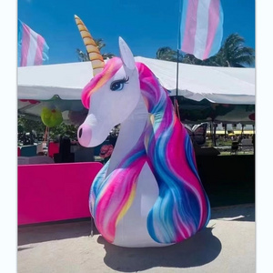 LED Decoration Giant Colorful Inflatable Unicorn Horse Cartoon for Outdoor Party Animal Model Horse Lovely Colored Horse Cartoon