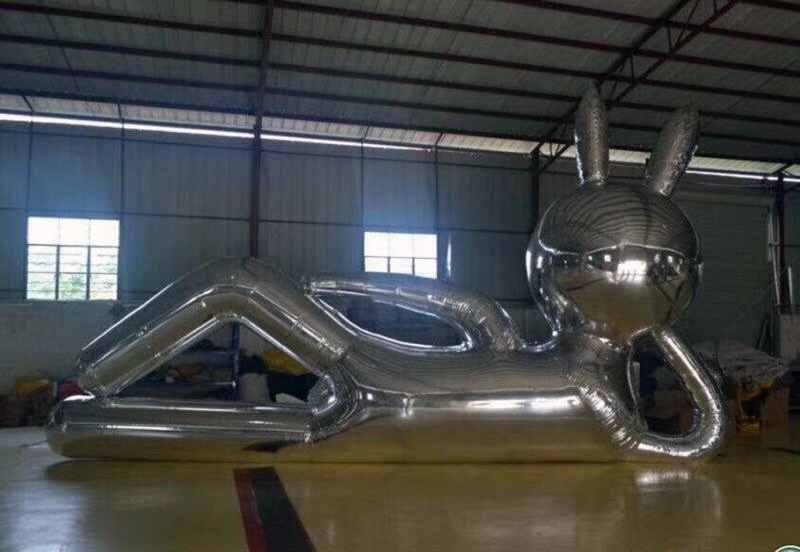 Silver Inflatable Bunny Model Customized Giant Event Inflatable Rabbit For Holiday Event inflatable ornament