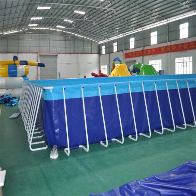 Square shaped large size inflatable steel frame swimming pool for sale