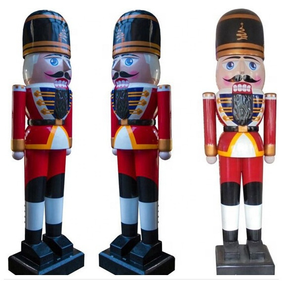 Nutcracker Christmas Decoration Fiberglass Outdoor Christmas Soldier Nutcracker Soldier for Display