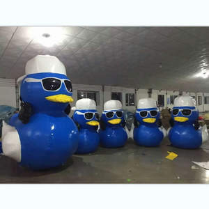 High 8m advertising custom inflatable Blue belt glasses Duck Customized size Red Duck inflatable cartoon