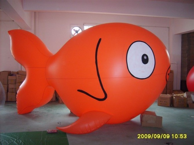 Giant Inflatable Fish Helium Balloon Customized Goldfish Air  Airship Inflatable Fish Blimp for Event Inflatable Balloon Eye