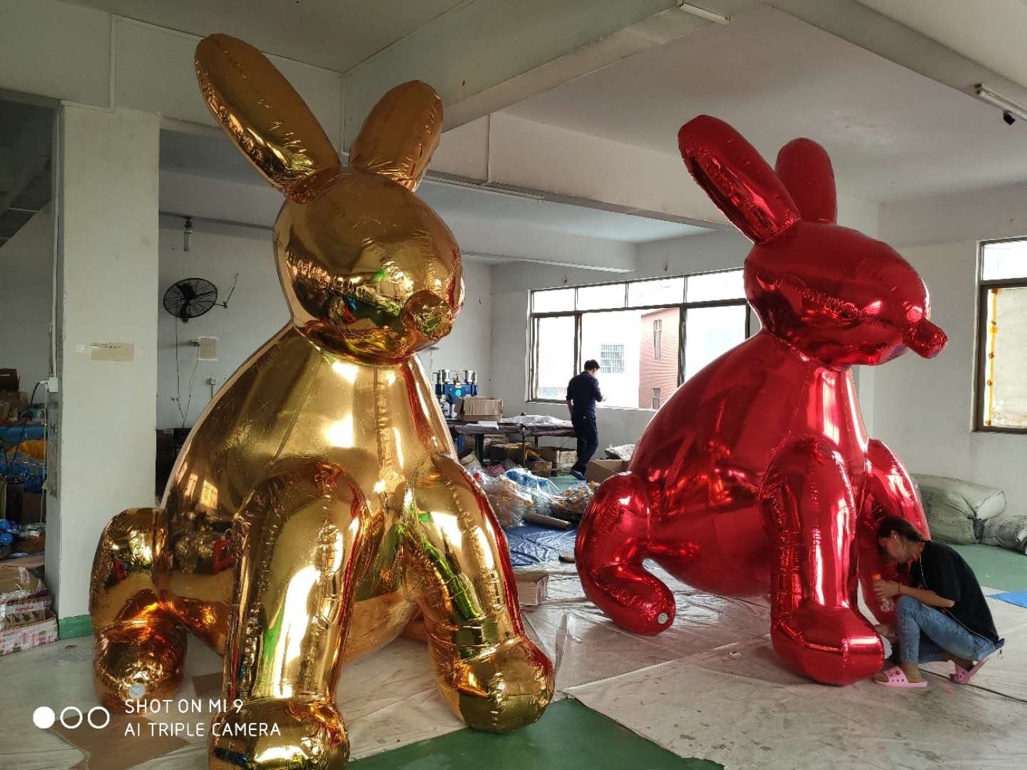 Silver Inflatable Bunny Model Customized Giant Event Inflatable Rabbit For Holiday Event inflatable ornament