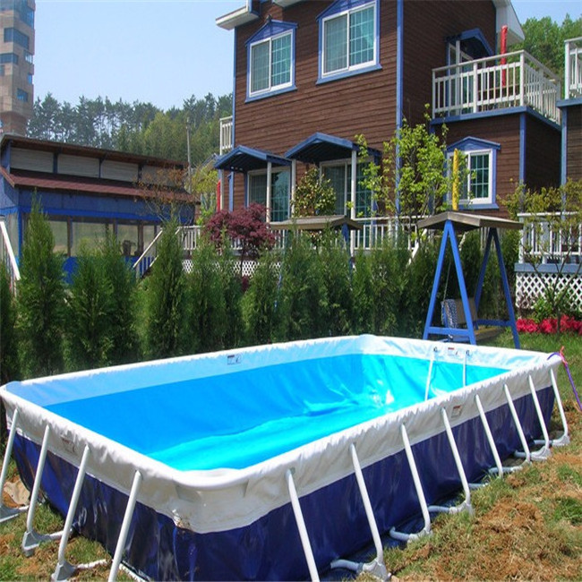 Square shaped large size inflatable steel frame swimming pool for sale