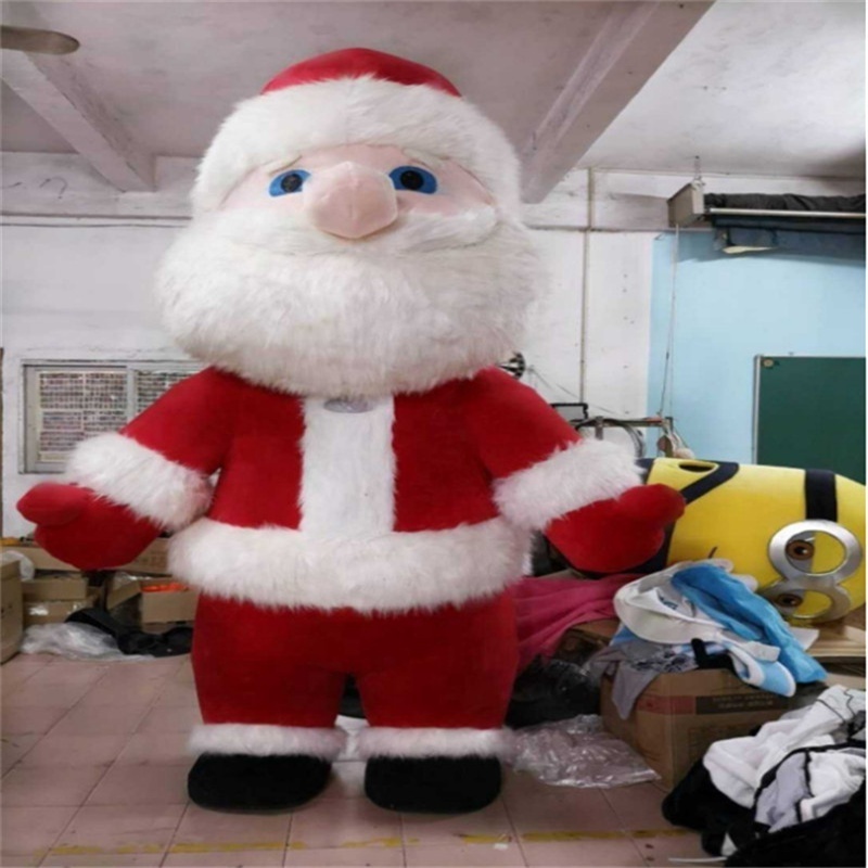 2.5m Plush inflatable adults santa claus costume mascots Inflatable Christmas Suit costume with blower