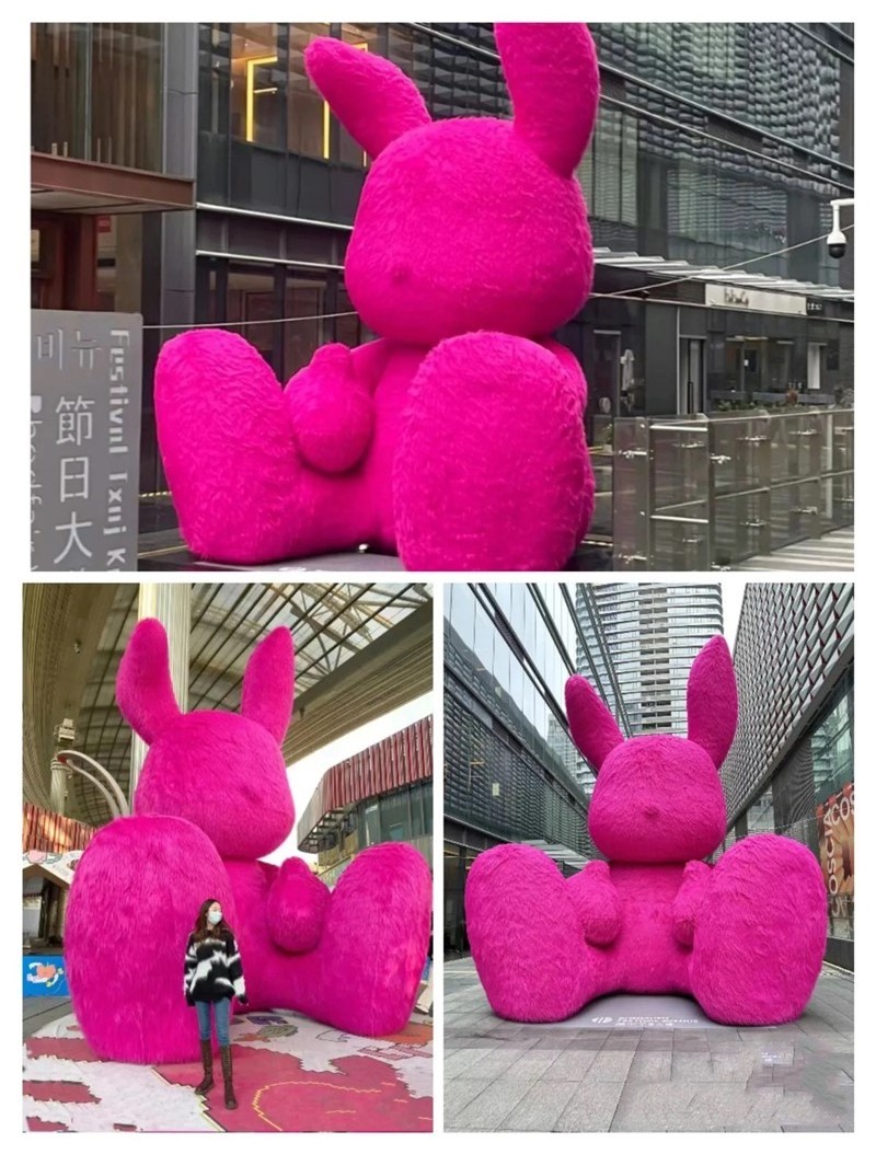 Advertising Inflatables Festival Shopping Mall Decoration Giant Inflatable Plush Rabbit Bunny for Valentines Day