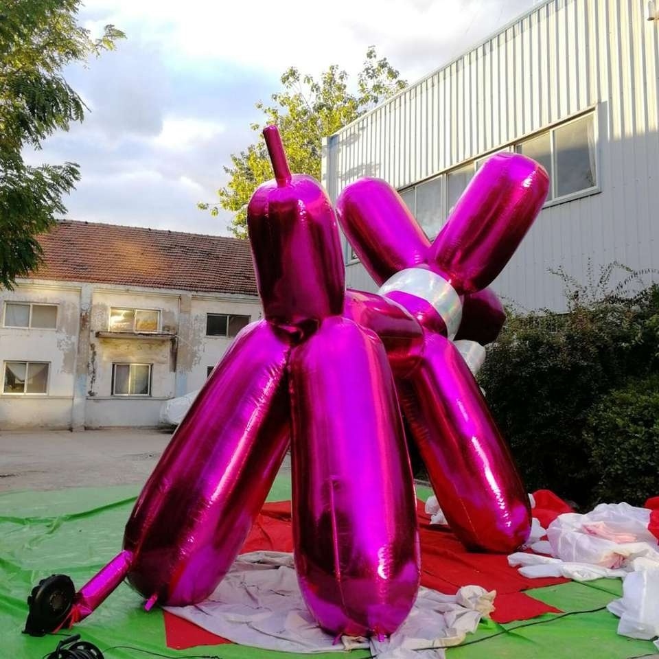 Giant inflatable pink balloon dog model for advertising decoration pvc inflatables mirror ball