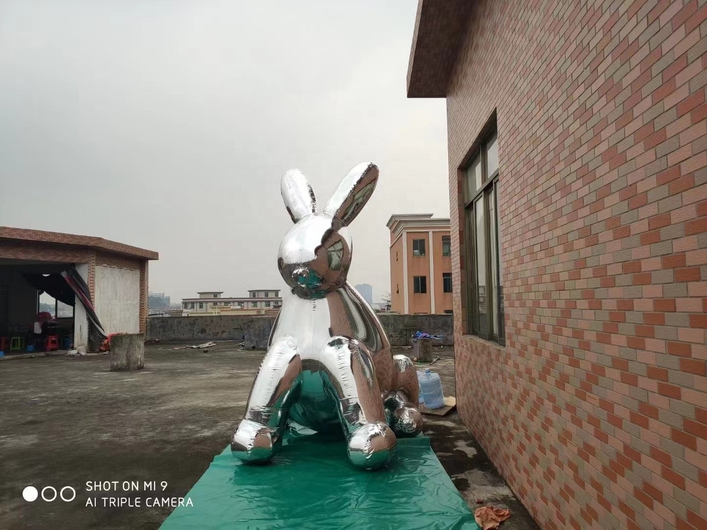 Silver Inflatable Bunny Model Customized Giant Event Inflatable Rabbit For Holiday Event inflatable ornament