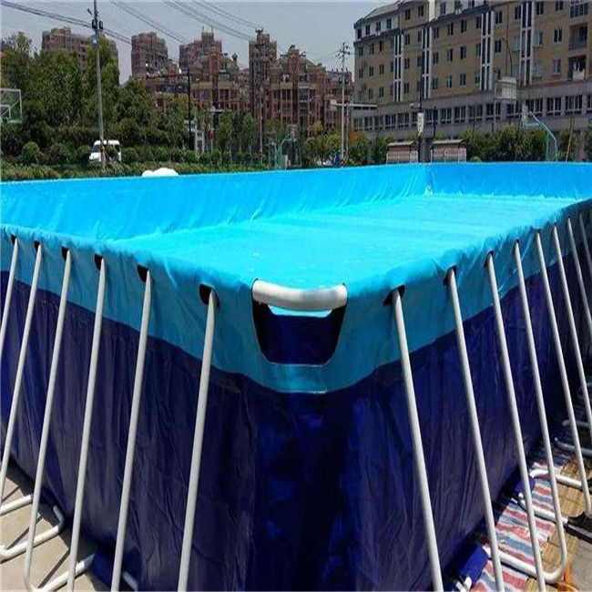 Square shaped large size inflatable steel frame swimming pool for sale