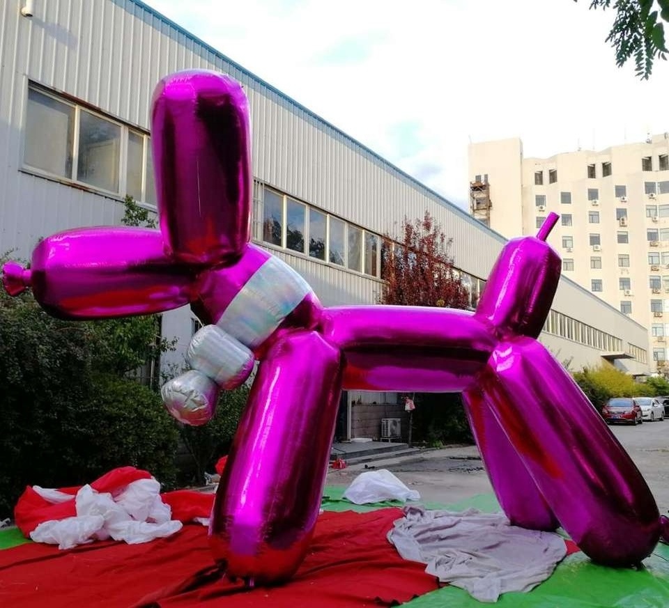 Giant inflatable pink balloon dog model for advertising decoration pvc inflatables mirror ball