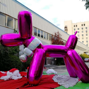 Giant inflatable pink balloon dog model for advertising decoration pvc inflatables mirror ball