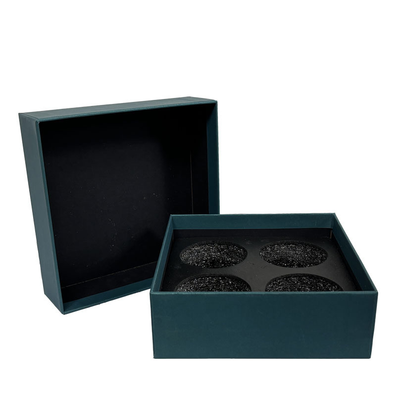 Easy To Operate Green Luxury matte lamination Kraft Paper Packaging One Top And One Bottom Style Gift Box For Cosmetic