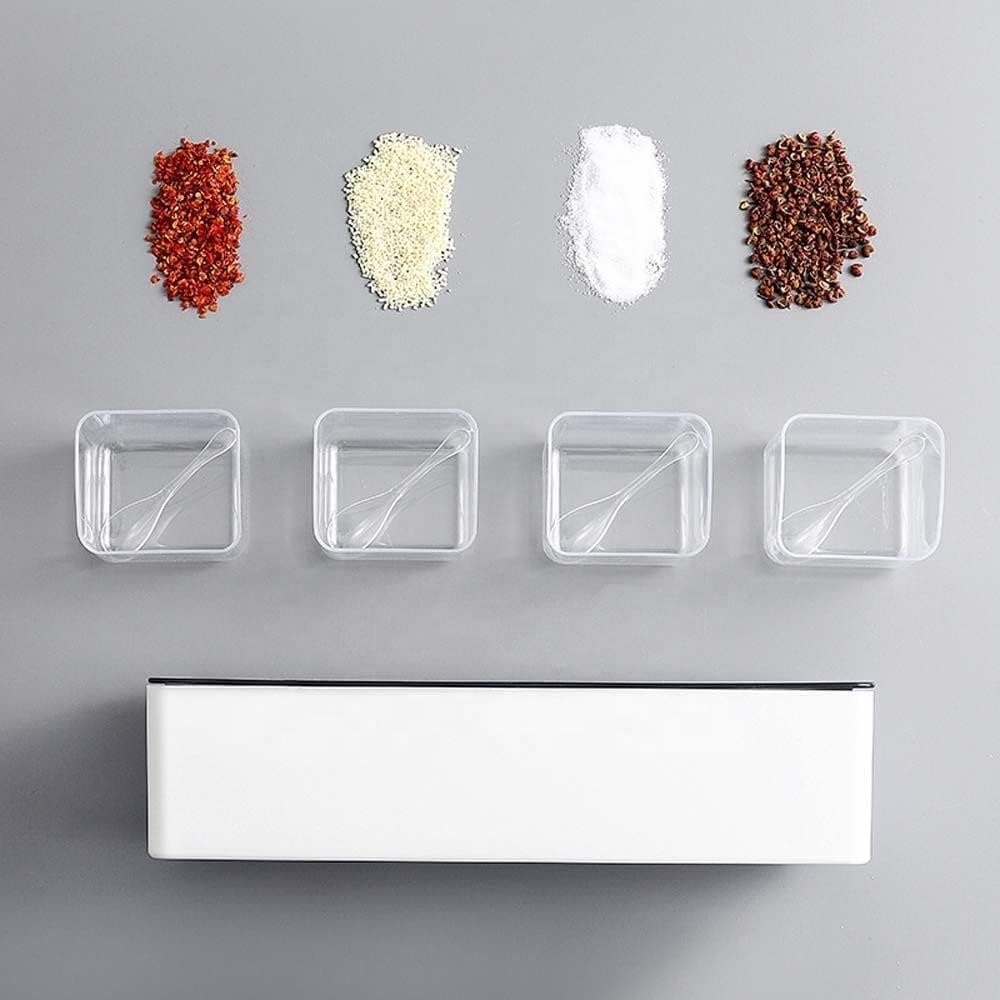 wholesale OEM custom Kitchen Gadget Device Sets Spice Box Kitchen Wall Mounted Seasoning Box Salt Pepper Spice Rack