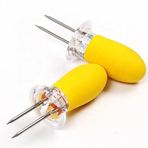 wholesale OEM custom New Arrival Corn Cob Holders Stainless Steel Skewers Sticks BBQ Cooking Tool