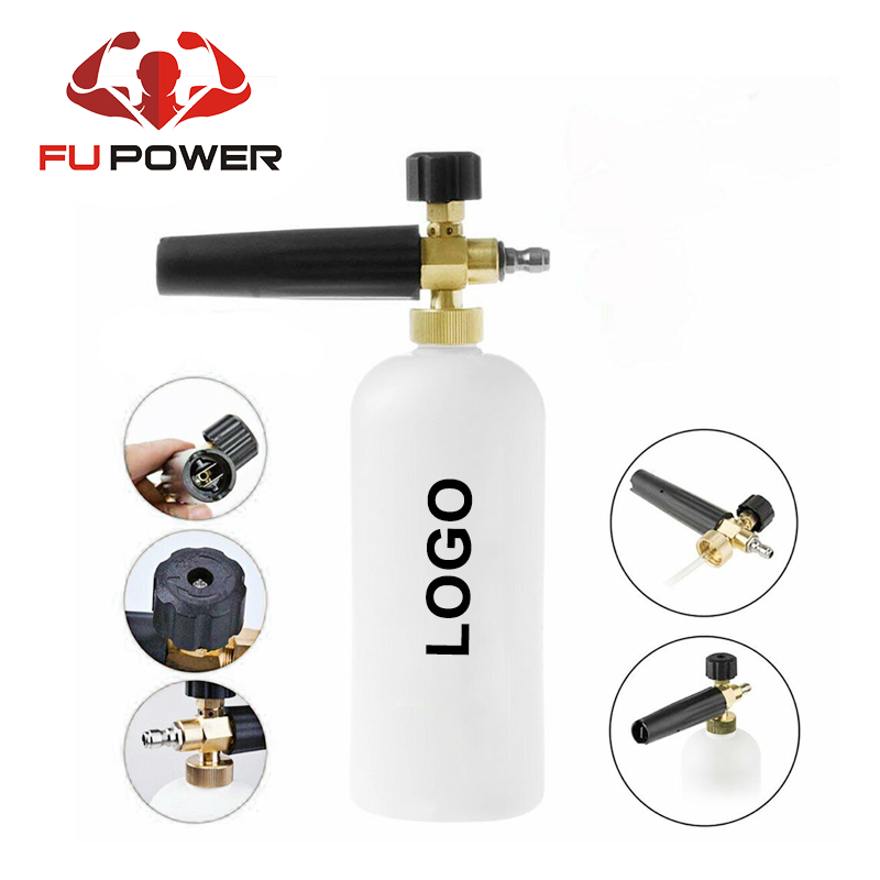 Pressure Washer Snow Foam Lance 1/4'' Spray Jet Car Wash Cannon Gun 1L Foam Pot  Soap foam pot