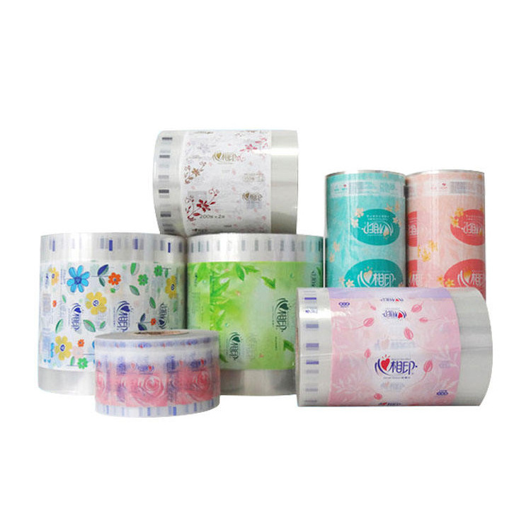 Custom Printed Logo Transparent Laminating Packing Plastic Roll Film For Toilet Paper/Tissue Packaging