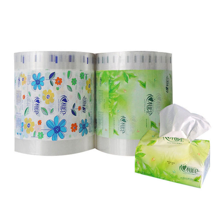 Custom Printed Logo Transparent Laminating Packing Plastic Roll Film For Toilet Paper/Tissue Packaging