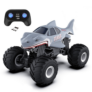 1/6 Big Wheels Off Road Monster Truck Lights Sound Shark Remote Control  RC Car for Boys