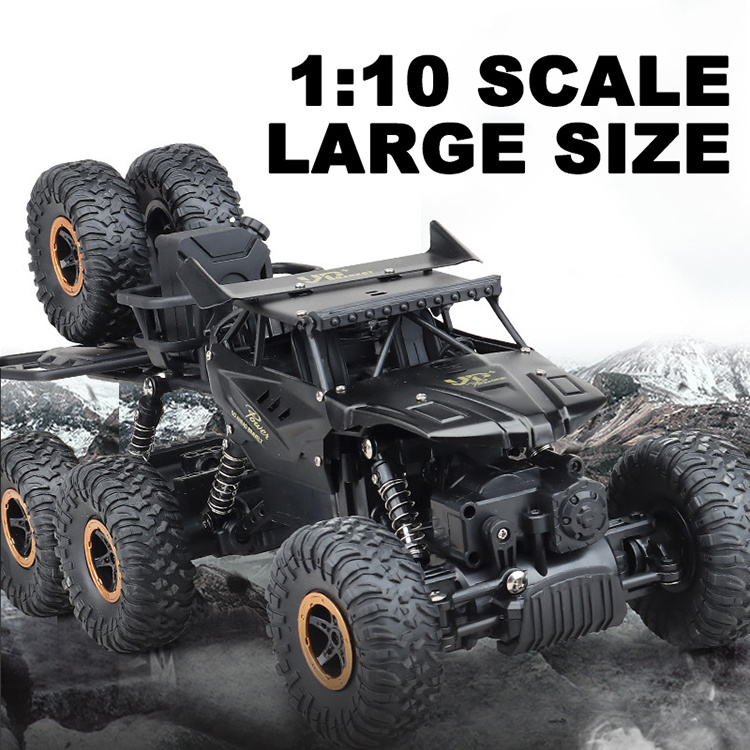 1:10 6WD Diecast Metal Monster Truck Model Rock Crawler Remote Control RC Car for Kids