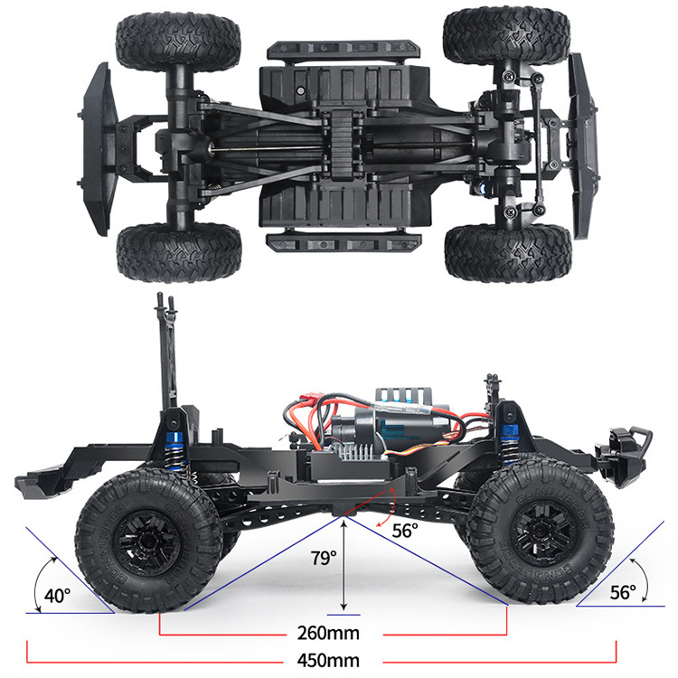 1/10 Scale 4WD Monster Truck Remote Control Vehicle Rock Crawler RC Cars for Adults