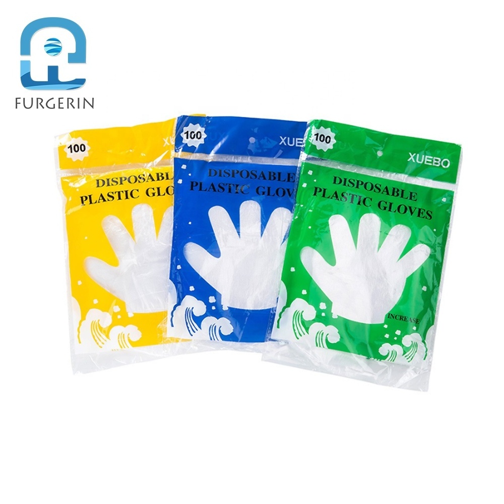 100PCS Disposable Gloves Food Kitchen Plastic Gloves Disposable Transparent Cooking Gloves PE For Restaurant And Home