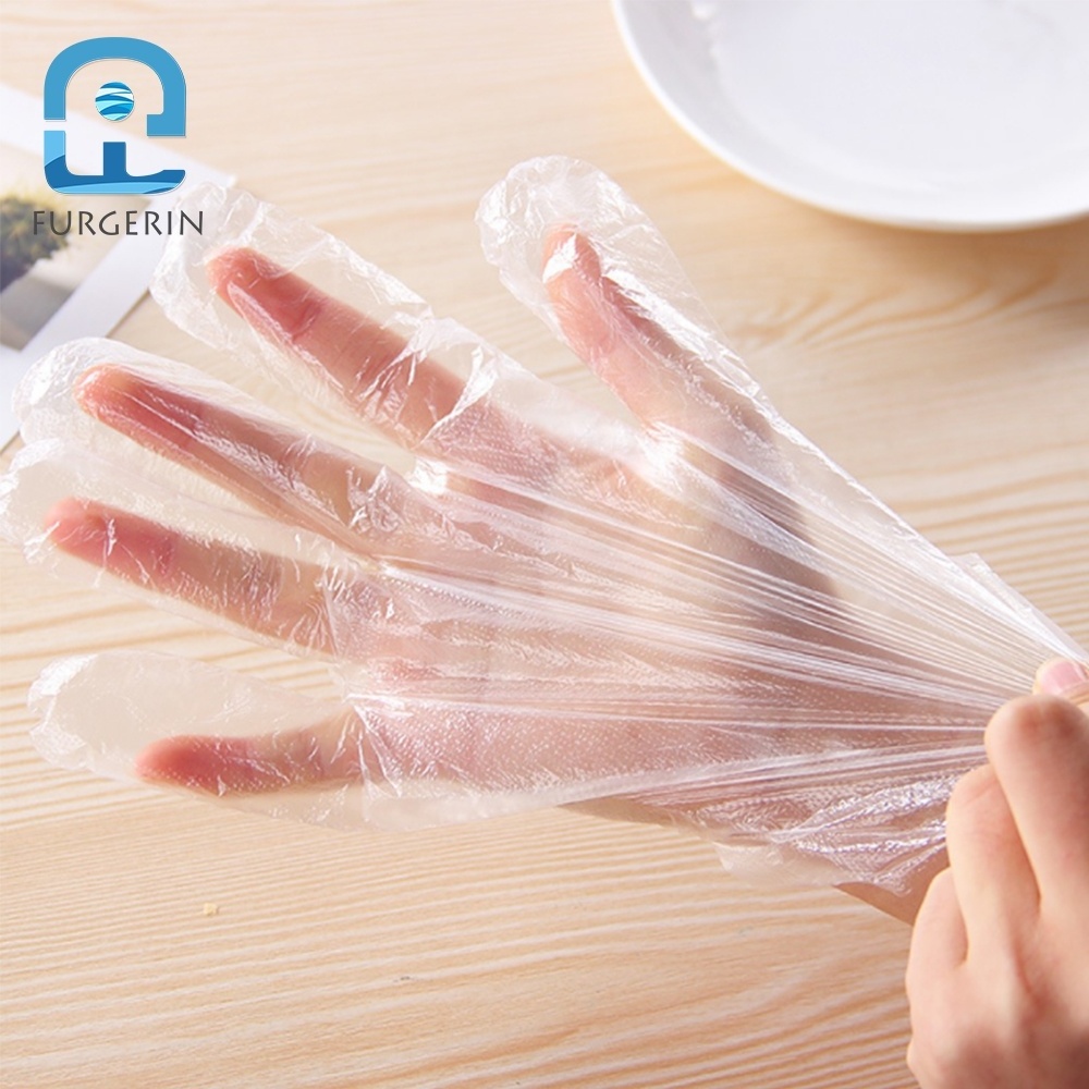 100PCS Disposable Gloves Food Kitchen Plastic Gloves Disposable Transparent Cooking Gloves PE For Restaurant And Home