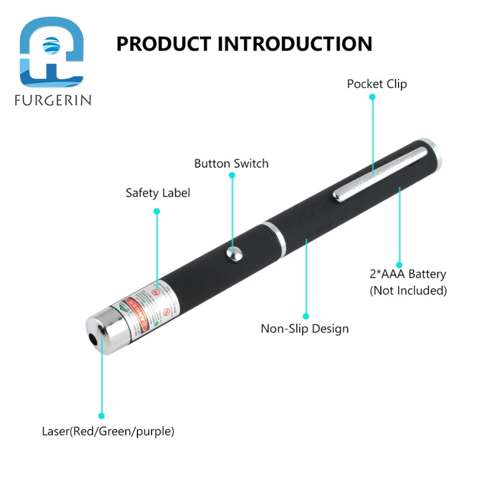 Laser Pointer 4mW High Pointer Laser Meter Pet Cat Toy Light Sight 530Nm 405Nm 650Nm Power Red Dot Office Interactive Laser Pen