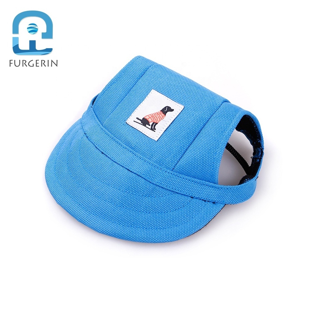 Dog Hat With Ear Holes Adjustable Summer Canvas Baseball Cap Dogs Sport Hat for Dogs and Cats