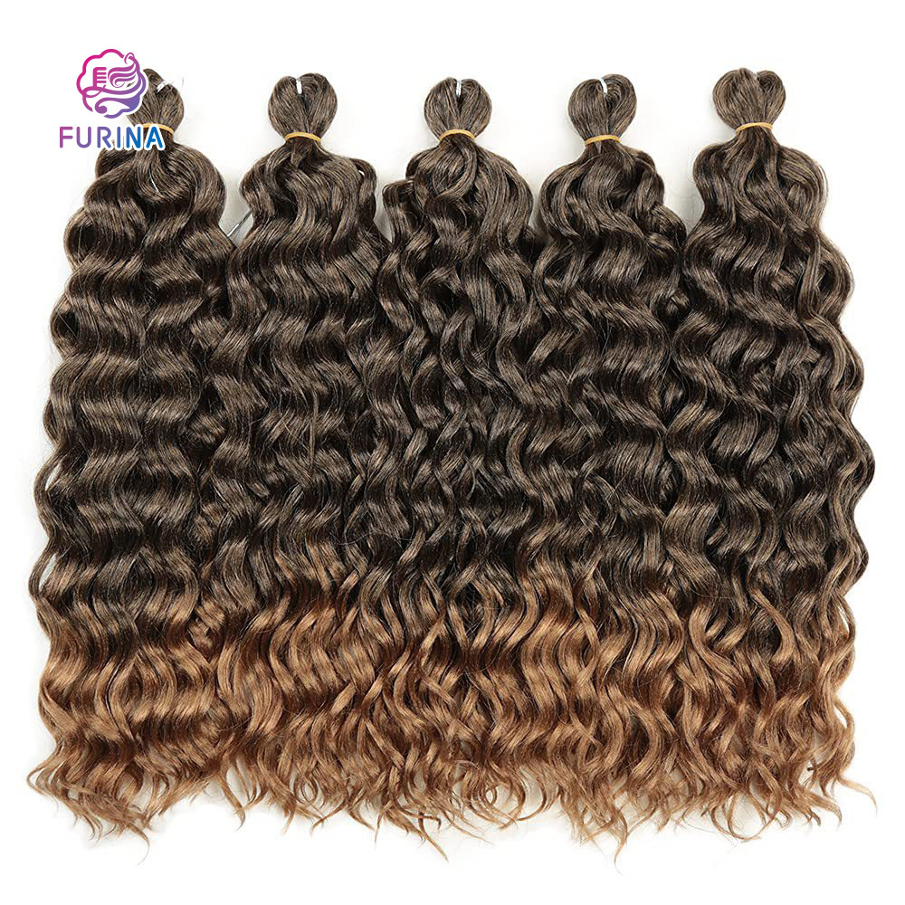 Functional ocean wave synthetic heat resistant fiber crotchet braids crochet hair extensions for black women