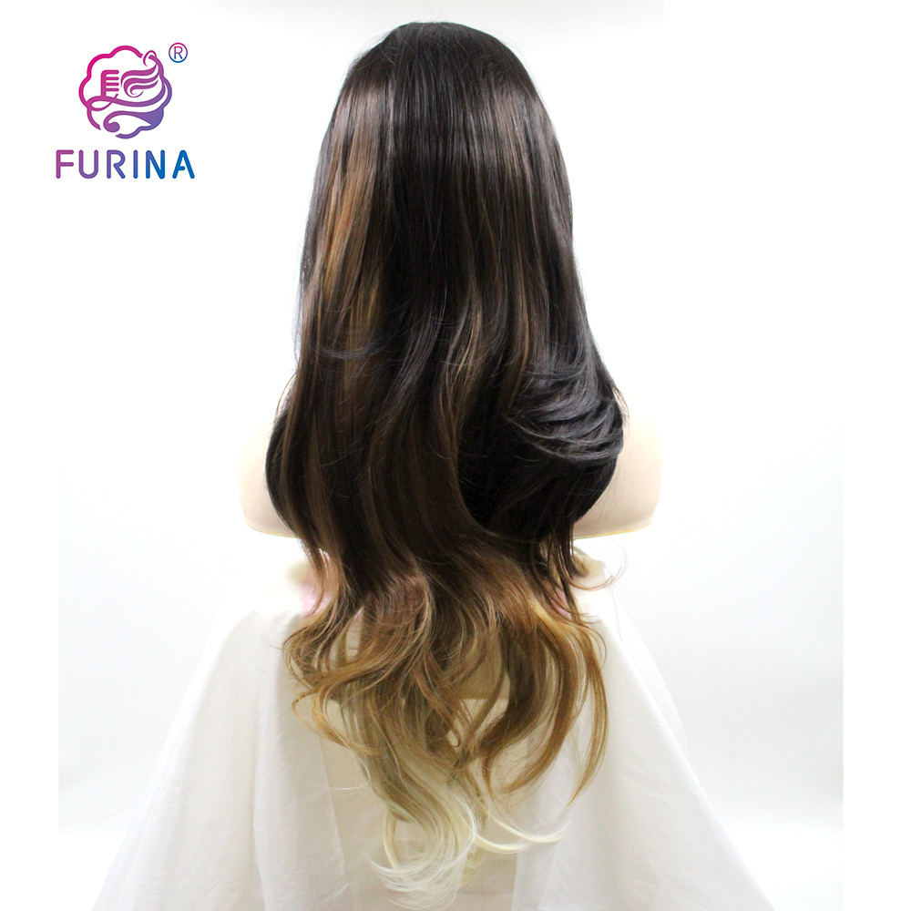 Furina a variety of choices Wholesale synthetic wigs front lace wave 26 inch Futura fiber synthetic wigs heat resistant wigs