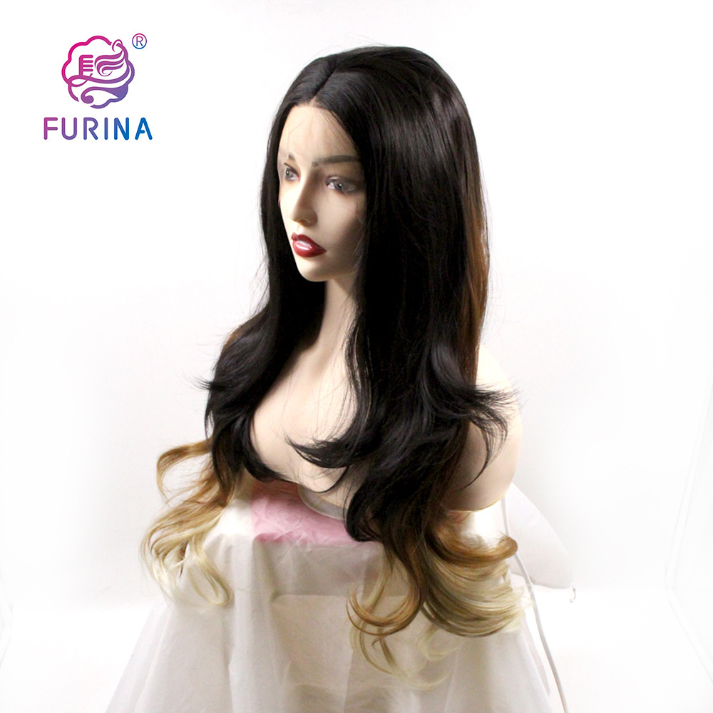 Furina a variety of choices Wholesale synthetic wigs front lace wave 26 inch Futura fiber synthetic wigs heat resistant wigs