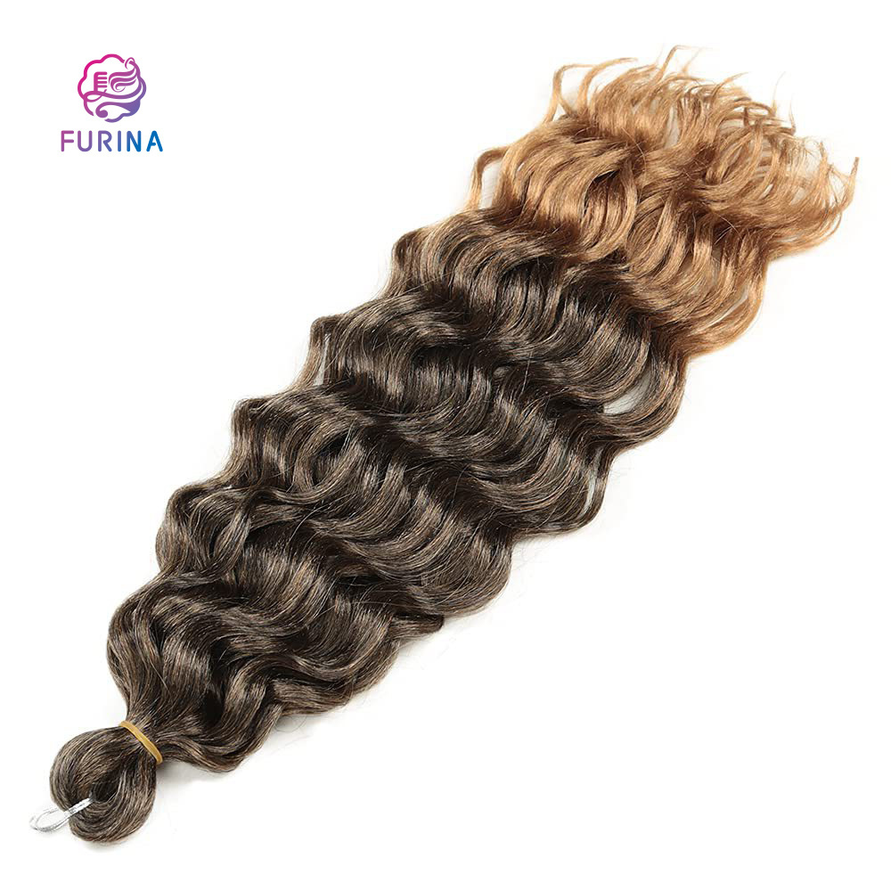 Functional ocean wave synthetic heat resistant fiber crotchet braids crochet hair extensions for black women