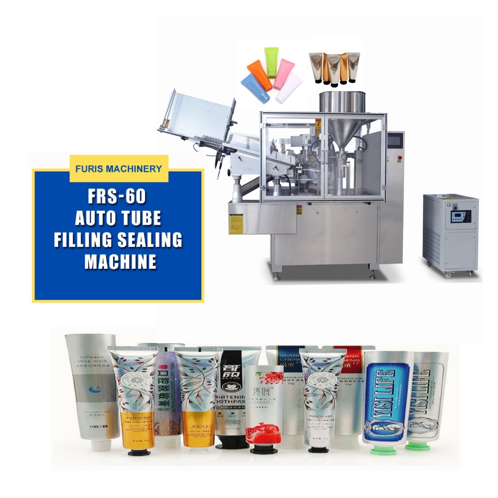 Semi full auto cosmetic cream lotion PE lamination soft plastic Aluminium tube filling and sealing machine ultrasonic