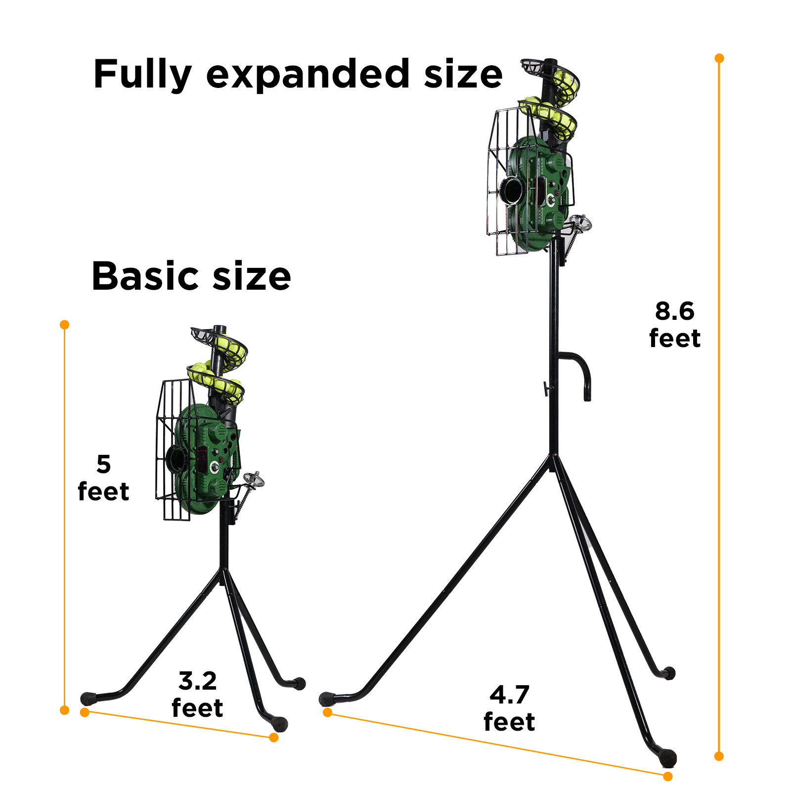 Furlihong 666PBH Pro Tennis Ball Machine, 40 to 68 MPH, Adjustable Launching Angle, Speed and Height