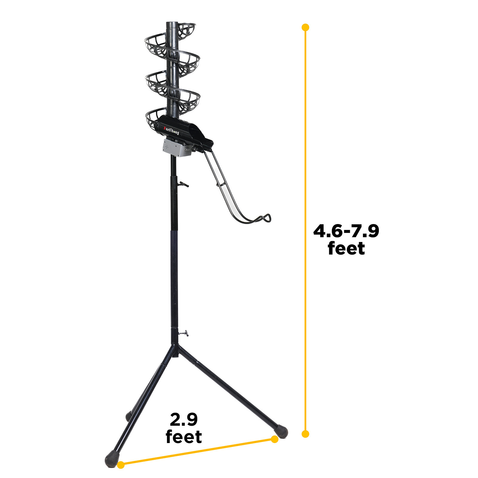 Furlihong 777BH-B 2 in 1 Automatic Baseball Pitching Machine Feeder and Soft Toss Trainer, Stable and Height Adjustable