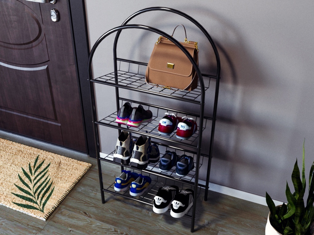 High Quality Easy To Assemble Space Saving Multilayer Shoe Organizer Home Metal Shoe Rack Modern Design Made in Turkey