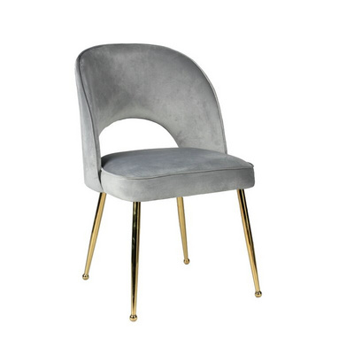 New Design House Furniture Velvet Dining Room Chair in Gold Metal Legs