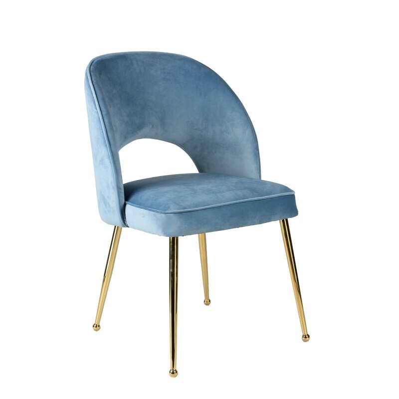 New Design House Furniture Velvet Dining Room Chair in Gold Metal Legs