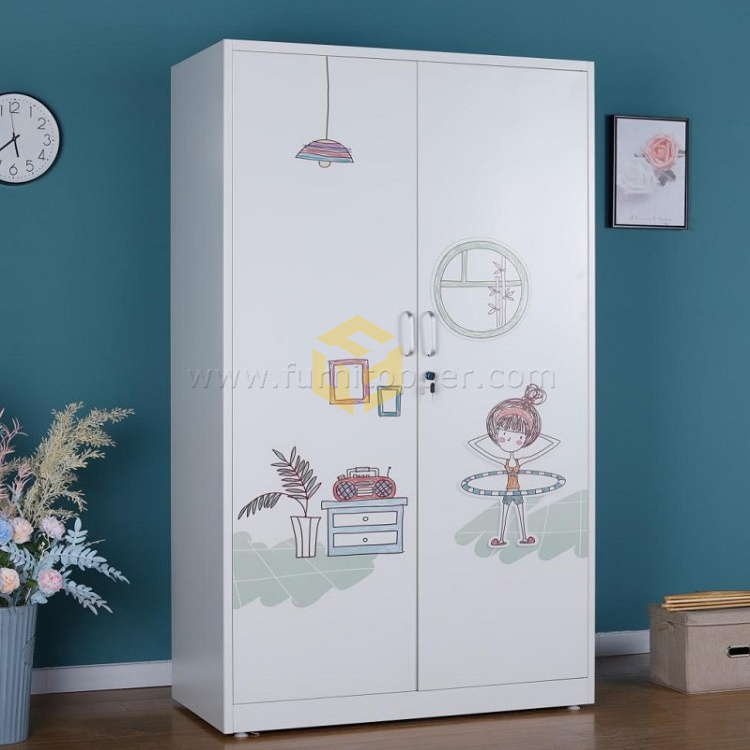 Customized Printed Pattern Steel Wardrobe Almirah Changing Room Metal Clothes Storage Locker