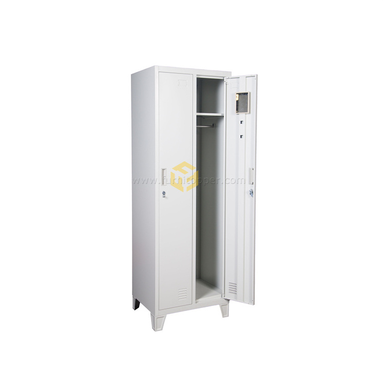 Changing Room Clothes Storage Metal Wardrobe Almirah Bedroom Furniture  2 Door Steel Locker roperos armario